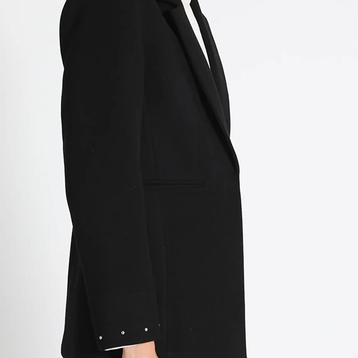 BLAZER LARGO ENTALLADO MUFLÓN NEGRO  CON SOLAPA (TALLA 48) 6