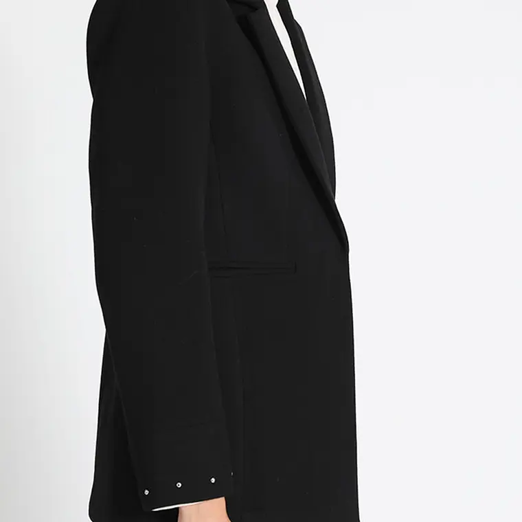 BLAZER LARGO ENTALLADO MUFLÓN NEGRO  CON SOLAPA (TALLA 48) 6