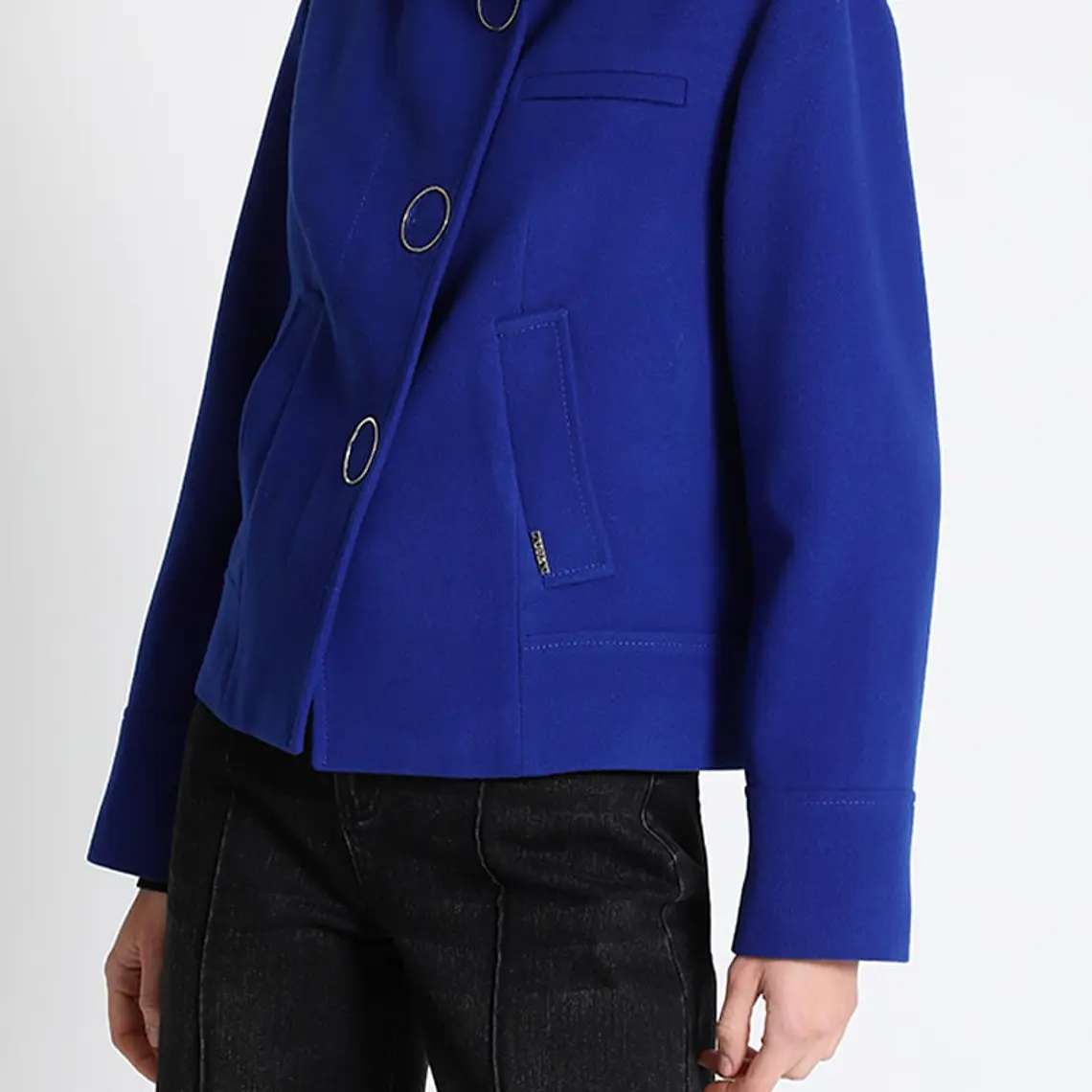 CHAQUETA SEMI BOMBER CORTA MUFLÓN OCÉANO  CUELLO CAMISERO (TALLA 46) 5