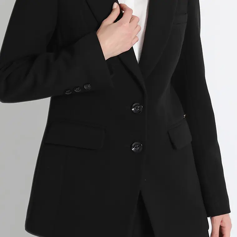 BLAZER LARGO ENTALLADO  NEGRO 1