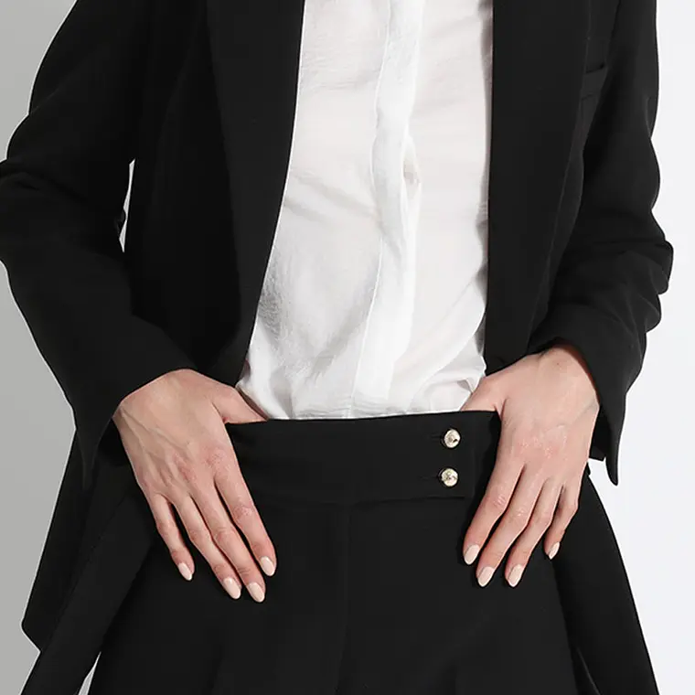 BLAZER LARGO ENTALLADO  NEGRO 2