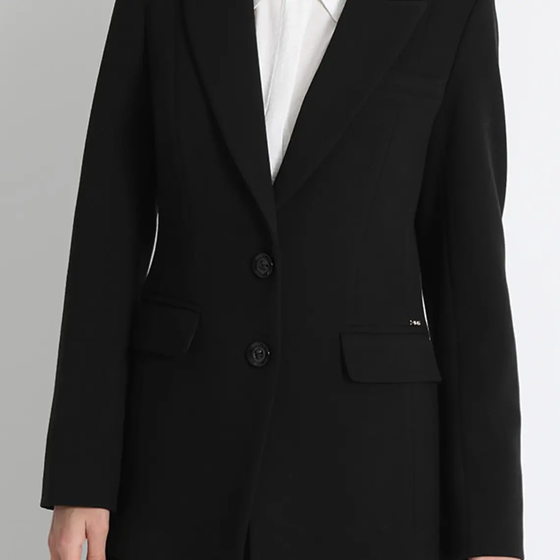 BLAZER LARGO ENTALLADO  NEGRO 3