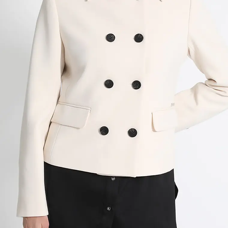 CHAQUETA ENTALLADA CORTA CRUDO  CON CUELLO (TALLA 44) 6