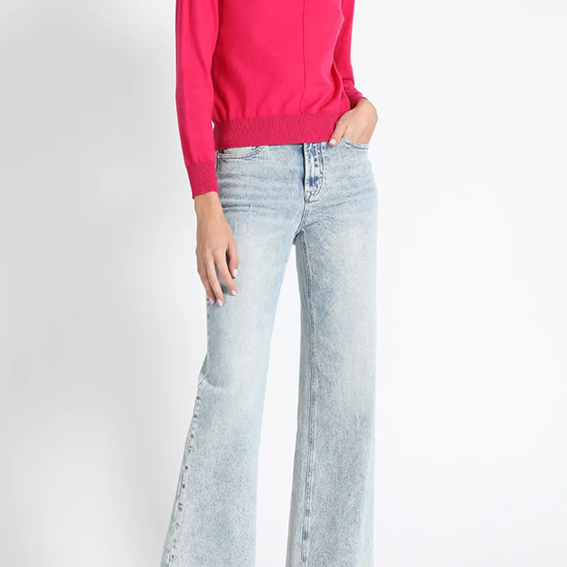 JERSEY TEJIDO CUELLO ALTO  FUCSIA CON LUREX (TALLA XL) 3