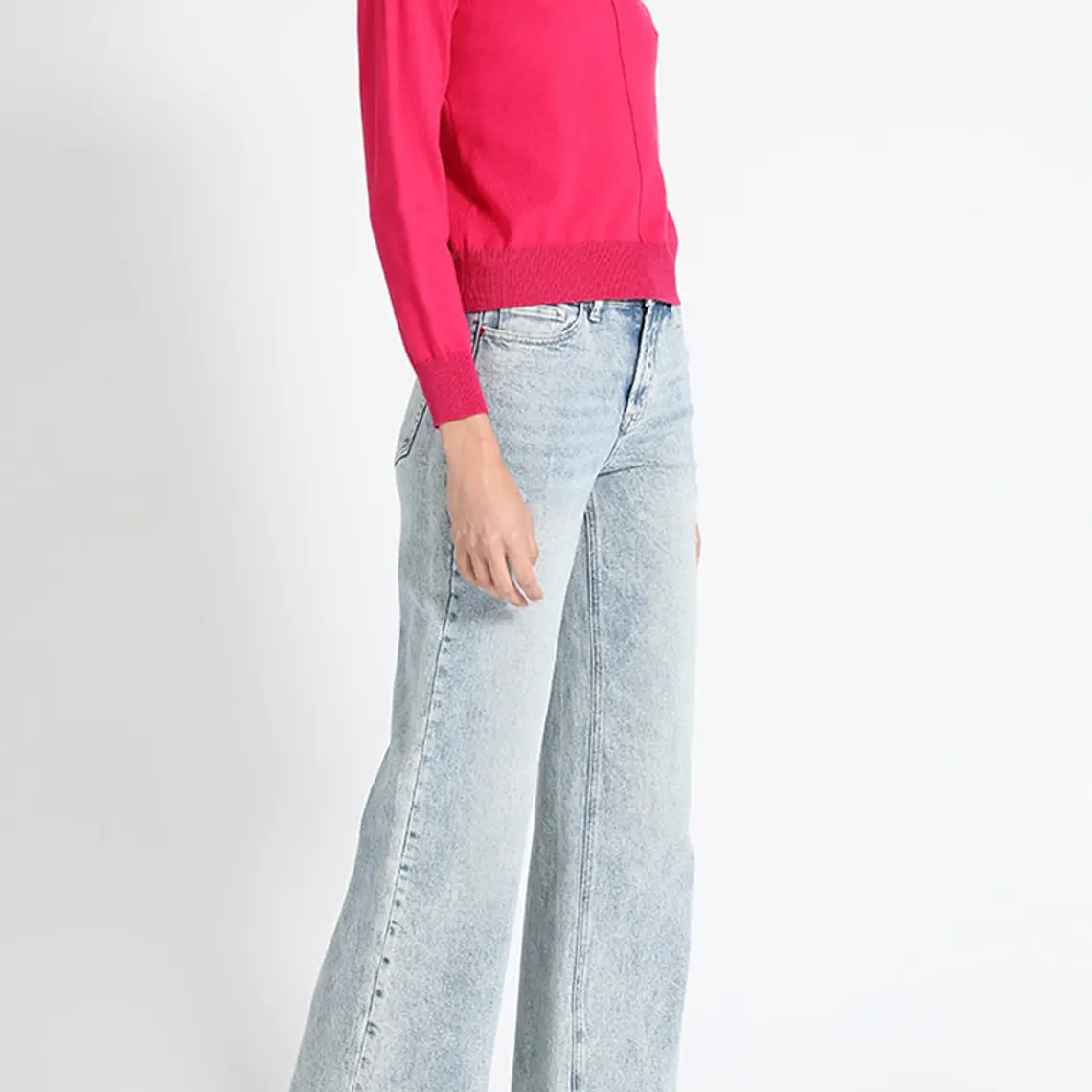 JERSEY TEJIDO CUELLO ALTO  FUCSIA CON LUREX (TALLA XL) 4