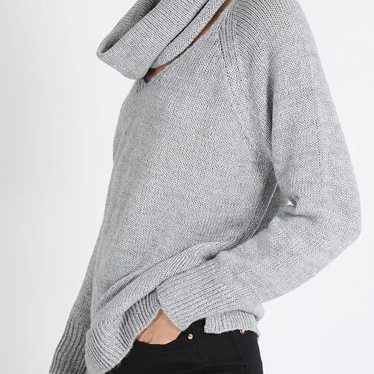 JERSEY LARGO TEJIDO LUREX PERLA ESCOTE EN V Y CUELLO DESMONTABLE  MANGA LARGA RAGLAN  (TALLA L) 2