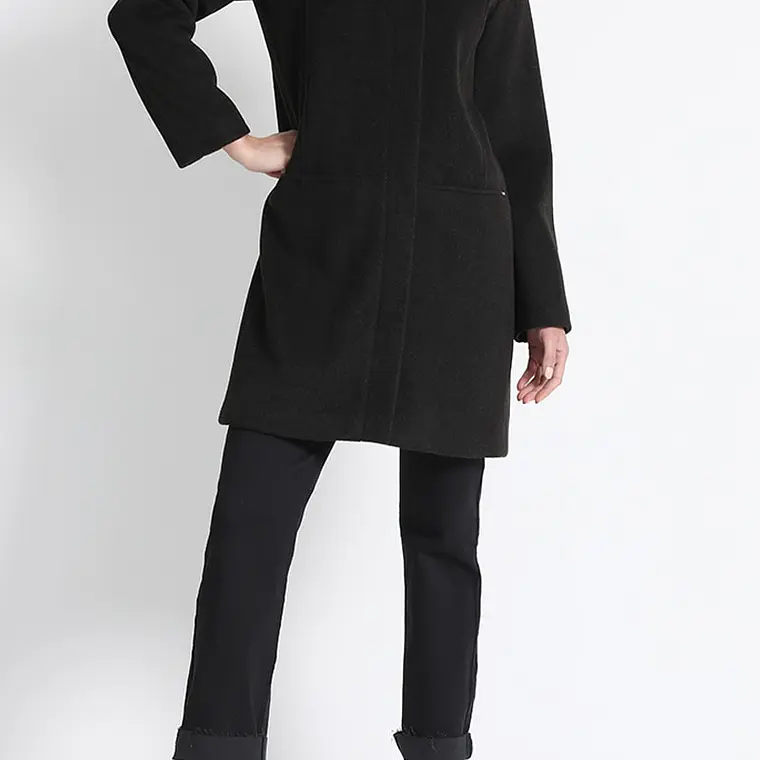 CHAQUETÓN SEMI RECTO  MUFLÓN MELANGE NEGRO 1