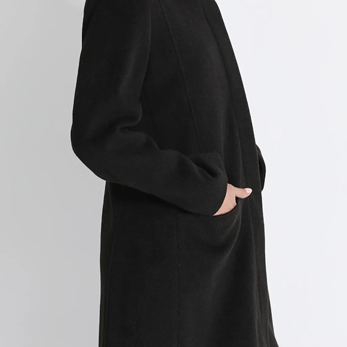 CHAQUETÓN SEMI RECTO  MUFLÓN MELANGE NEGRO 3