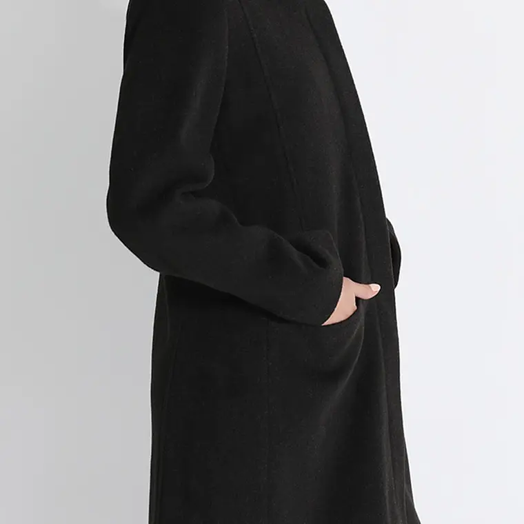 CHAQUETÓN SEMI RECTO  MUFLÓN MELANGE NEGRO 3