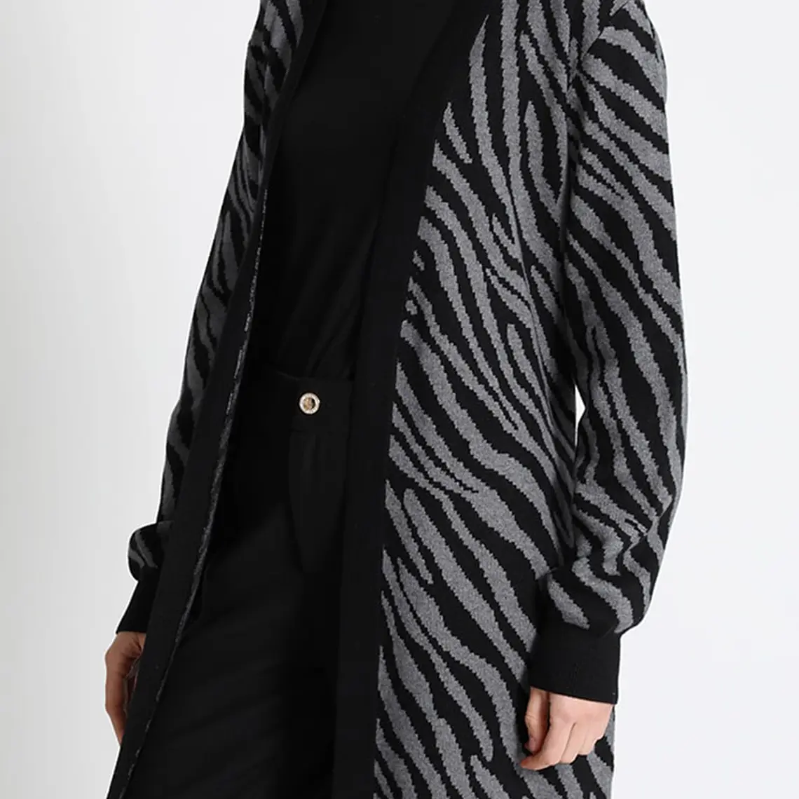 JERSEY TEJIDO TIPO TAPADO CON LAZO  CEBRA GRIS (TALLA L) 5