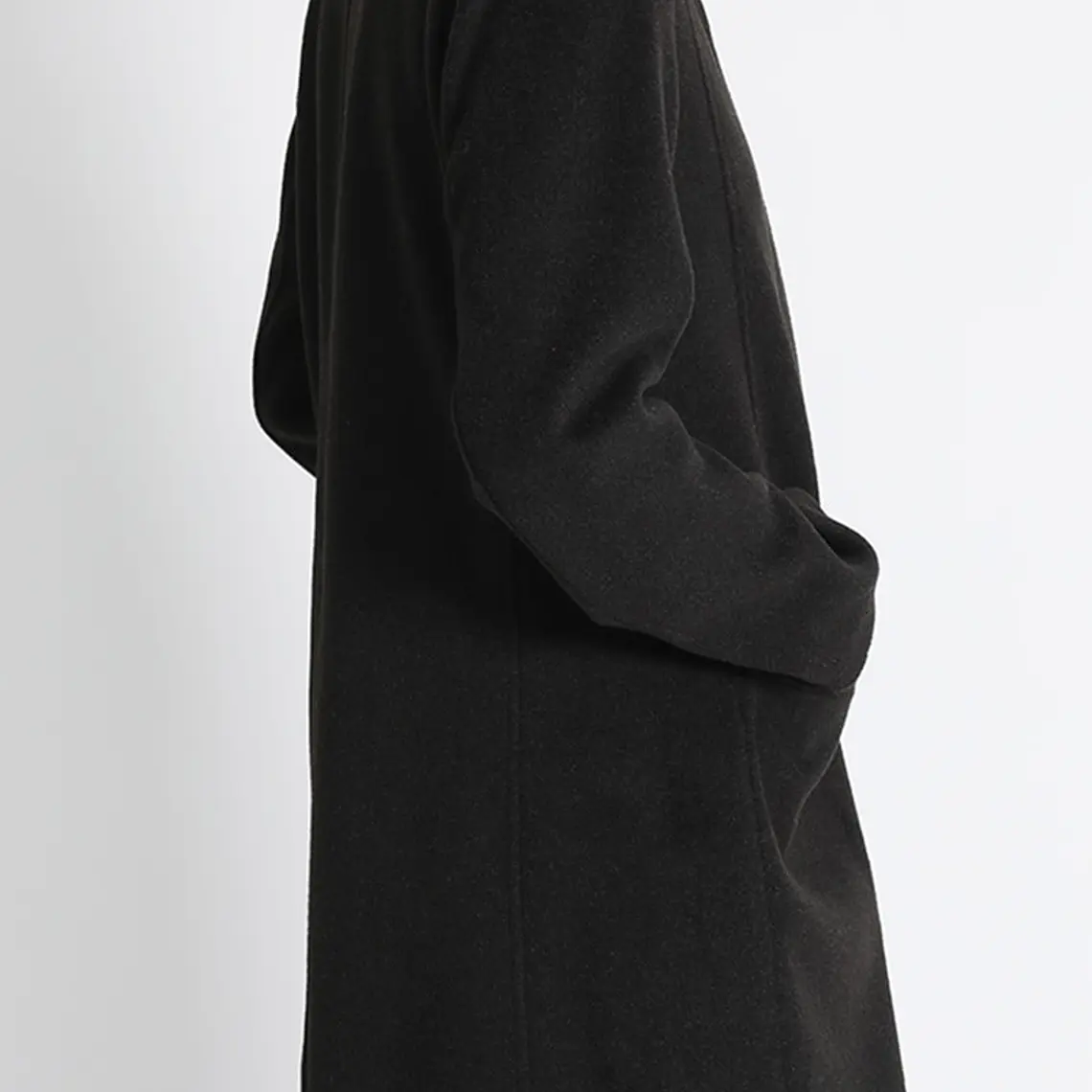 CHAQUETÓN SEMI RECTO  MUFLÓN MELANGE NEGRO 4