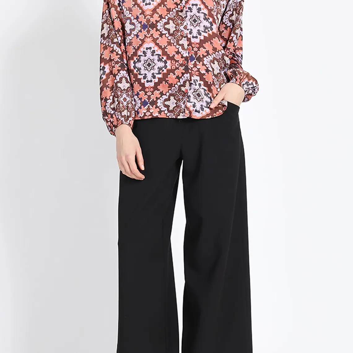 BLUSA M/L CAMISERA ESTAMPADO PAÑUELO NARANJO NARANJO 2