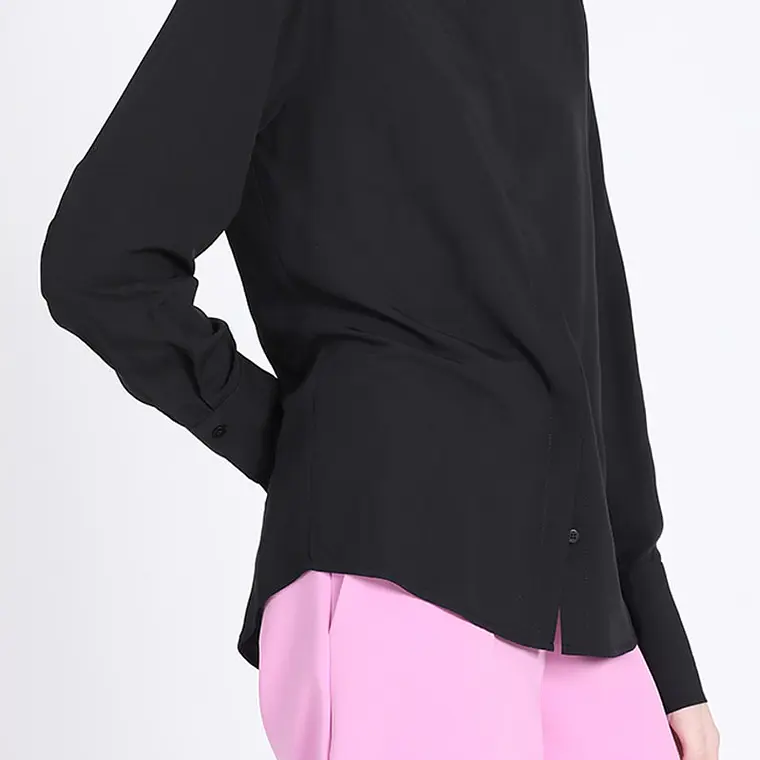 BLUSA M/L CAMISERA BASICA VISCOSA NEGRO 1