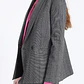 CHAQUETA BLAZER CRUZADO 2 BOTONES FANTASIA RAYAS GRIS GRIS - Miniatura 5