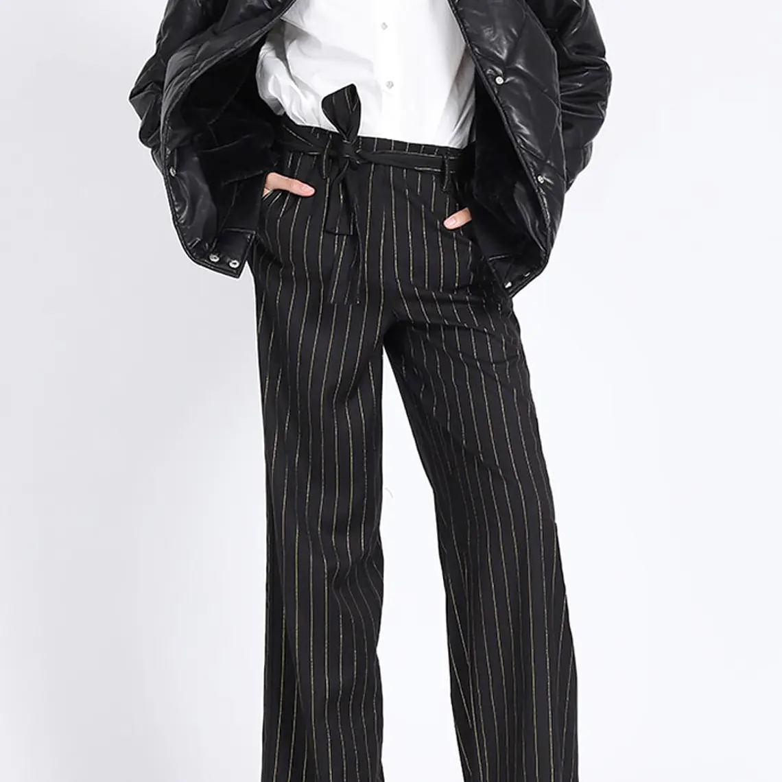 CHAQUETON TIPO BOMBER ECOCUERO ACOLCHADO FORRO PIEL NEGRO (TALLA M) 4