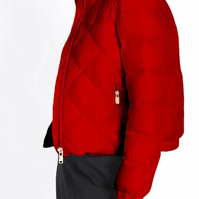 PARKA CORTA RECTA TIPO MOMBER CUELLO ALTO ROJO 3