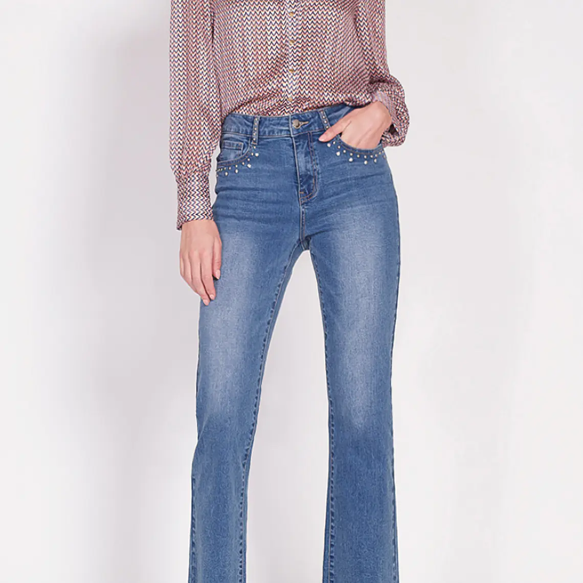 JEANS CROPPED STRAIGHT  TIRO MEDIO (talla 44) 1