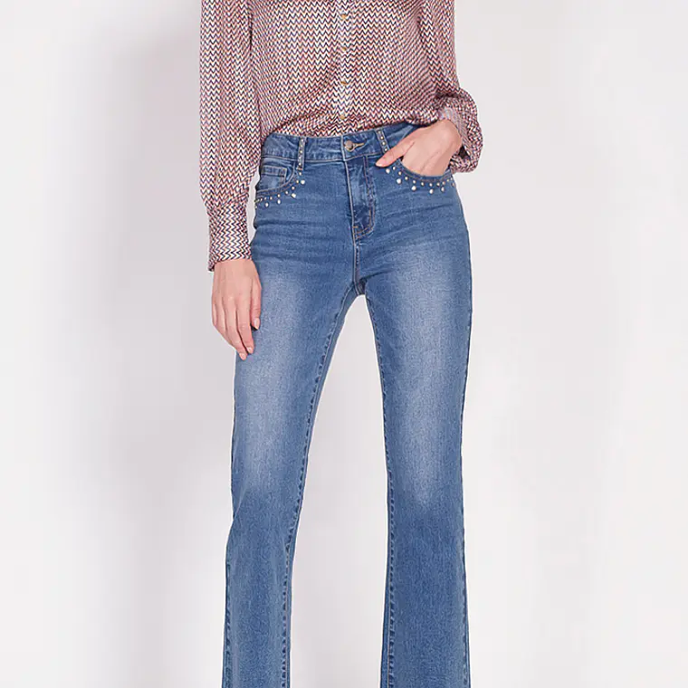 JEANS CROPPED STRAIGHT  TIRO MEDIO (talla 44) 1