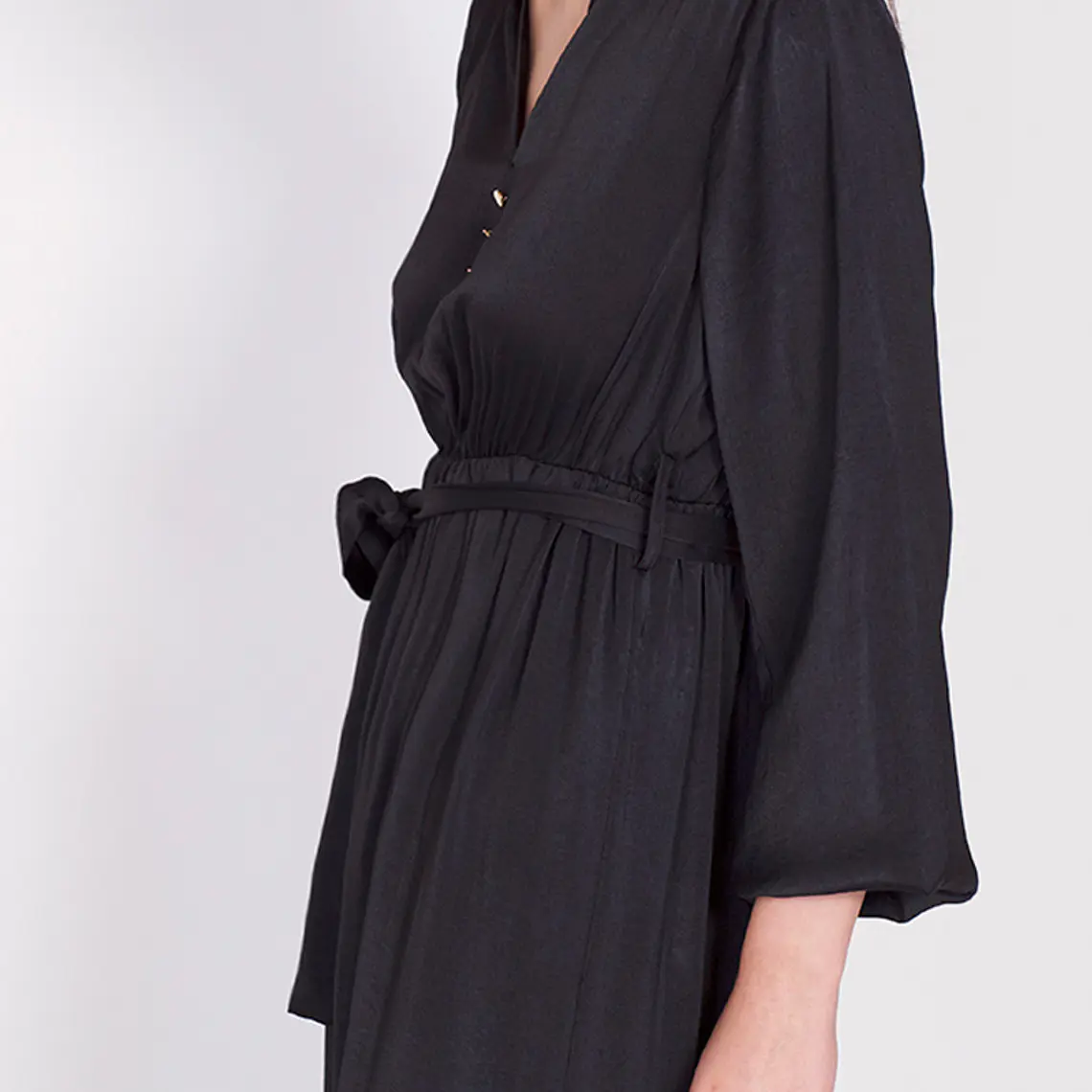 VESTIDO LARGO SATIN  NEGRO 1