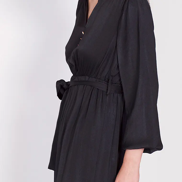 VESTIDO LARGO SATIN  NEGRO 1