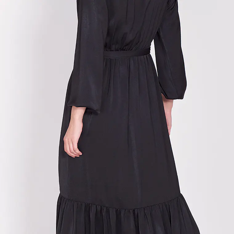 VESTIDO LARGO SATIN  NEGRO 2