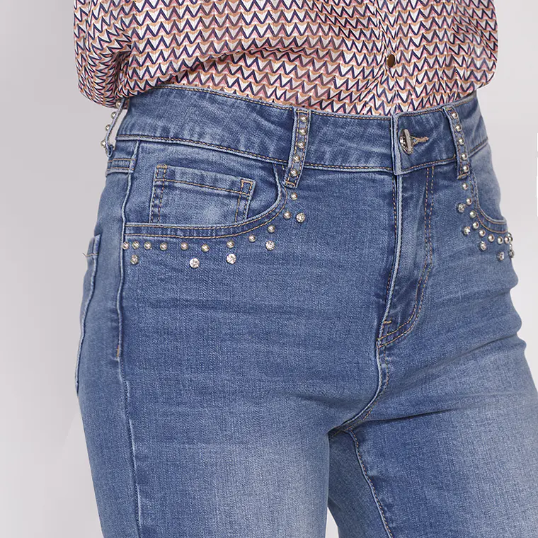 JEANS CROPPED STRAIGHT  TIRO MEDIO (talla 44) 3