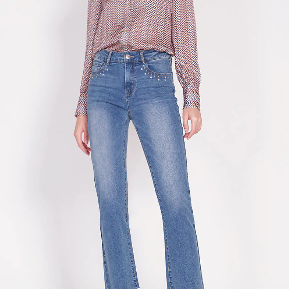 JEANS CROPPED STRAIGHT  TIRO MEDIO (talla 44) 5