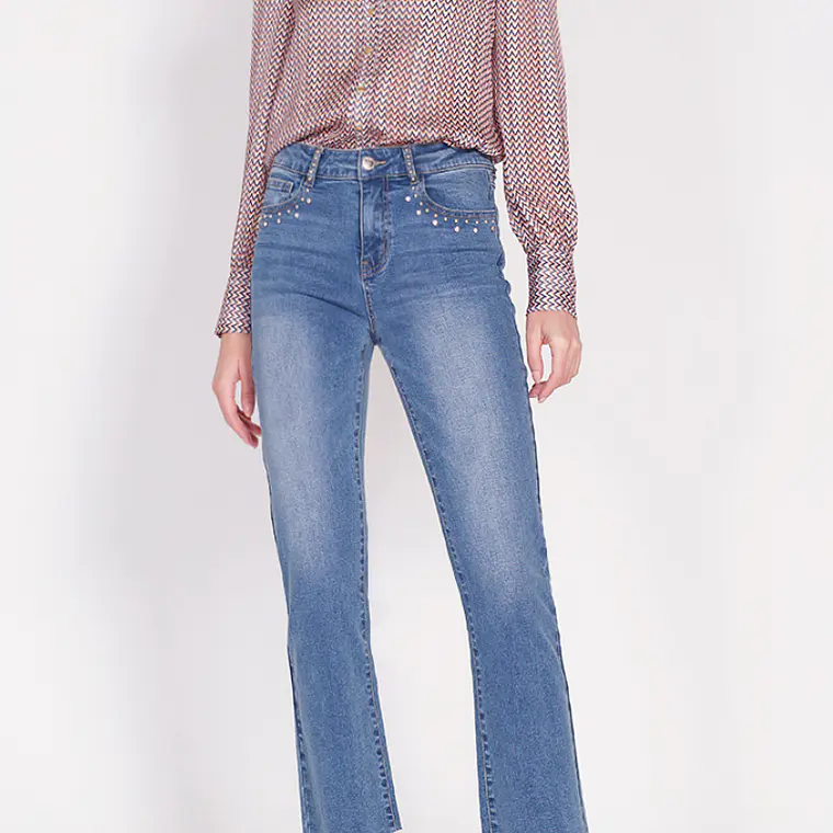 JEANS CROPPED STRAIGHT  TIRO MEDIO (talla 44) 5