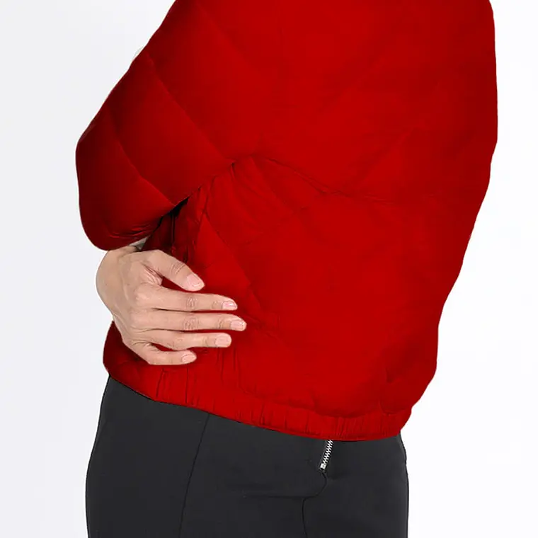 PARKA CORTA RECTA TIPO MOMBER CUELLO ALTO ROJO 7