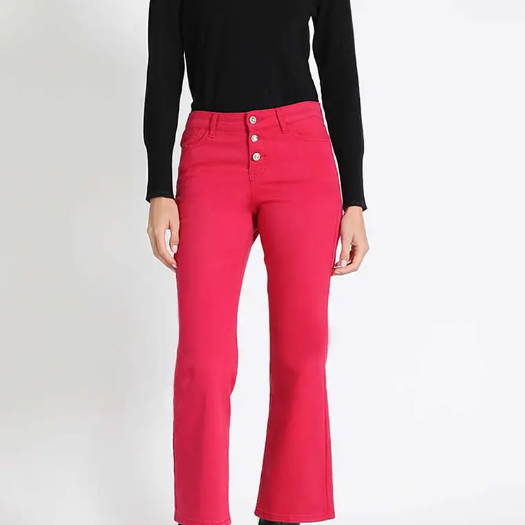 JEANS COLOR CROPPED STRAIGHT  TIRO MEDIO 5