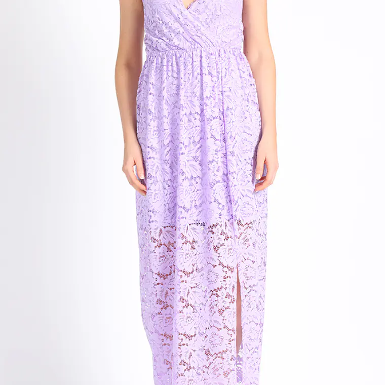 VESTIDO MAXI ENCAJE LILA  COLECCIÓN ITALIA 1