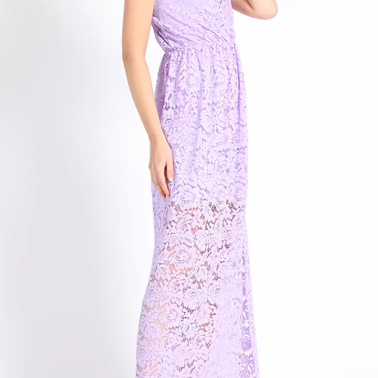 VESTIDO MAXI ENCAJE LILA  COLECCIÓN ITALIA 4