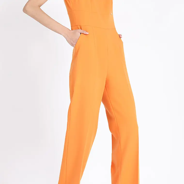 ENTERITO LARGO RECTO NARANJO  ESCOTE REDONDO (TALLA 38) 2