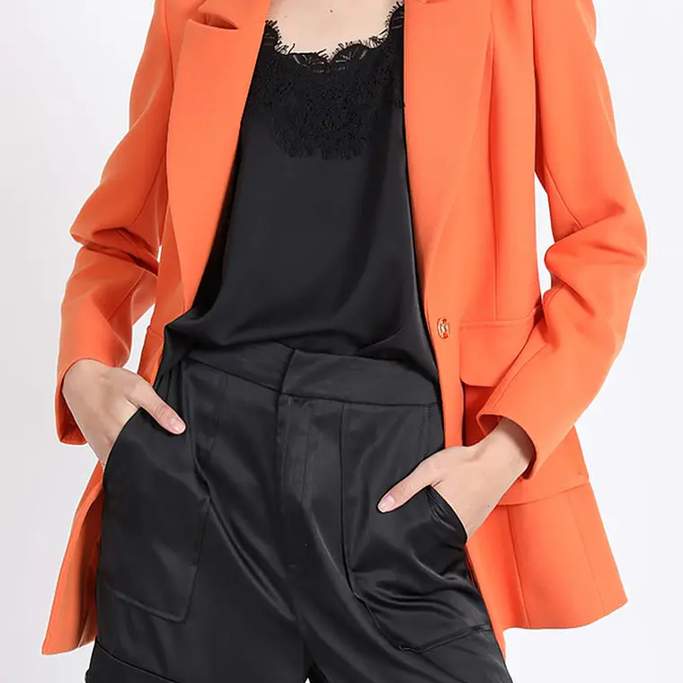 BLAZER LARGO ENTALLADO CARGO  NARANJO (NO INCLUYE CINTURON) 3