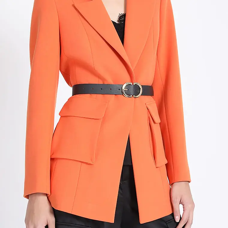 BLAZER LARGO ENTALLADO CARGO  NARANJO (NO INCLUYE CINTURON) 5