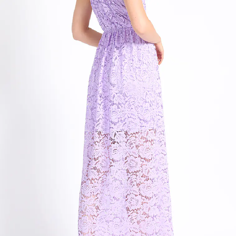 VESTIDO MAXI ENCAJE LILA  COLECCIÓN ITALIA 6