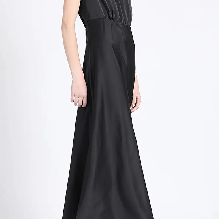 VESTIDO MAXI  SATIN NEGRO 1