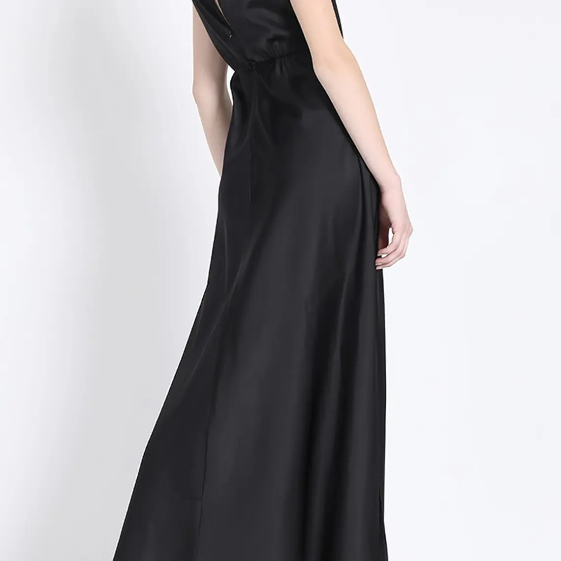 VESTIDO MAXI  SATIN NEGRO 3