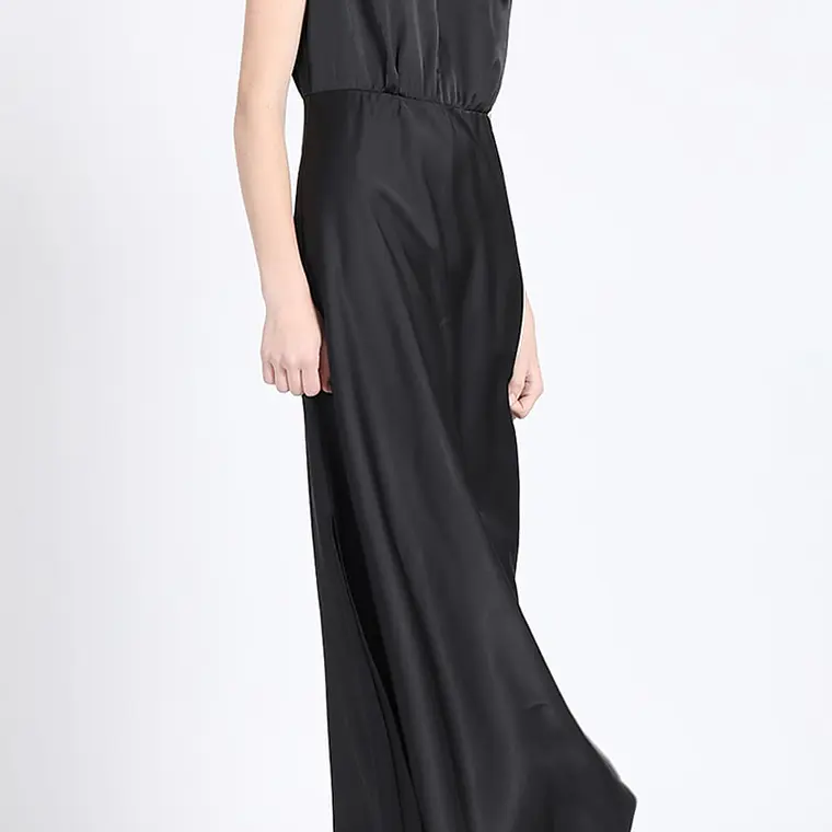 VESTIDO MAXI  SATIN NEGRO 4