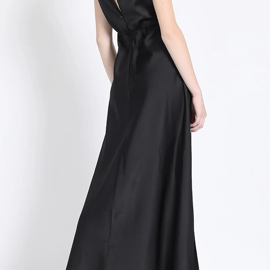 VESTIDO MAXI  SATIN NEGRO 5