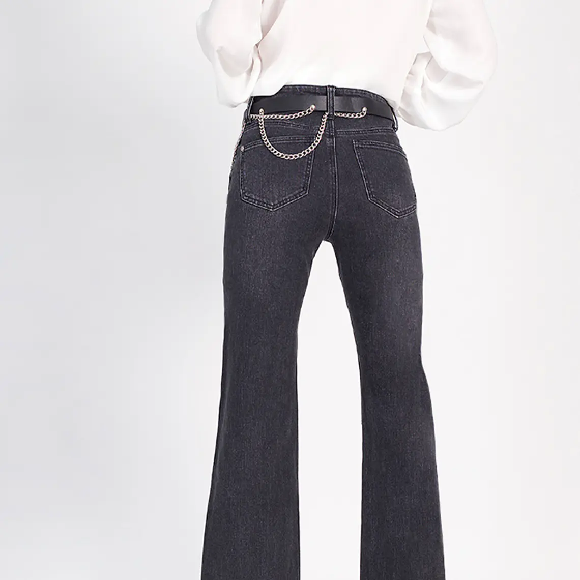 JEANS PALAZZO GABARDINA COLOR NEGRO 2