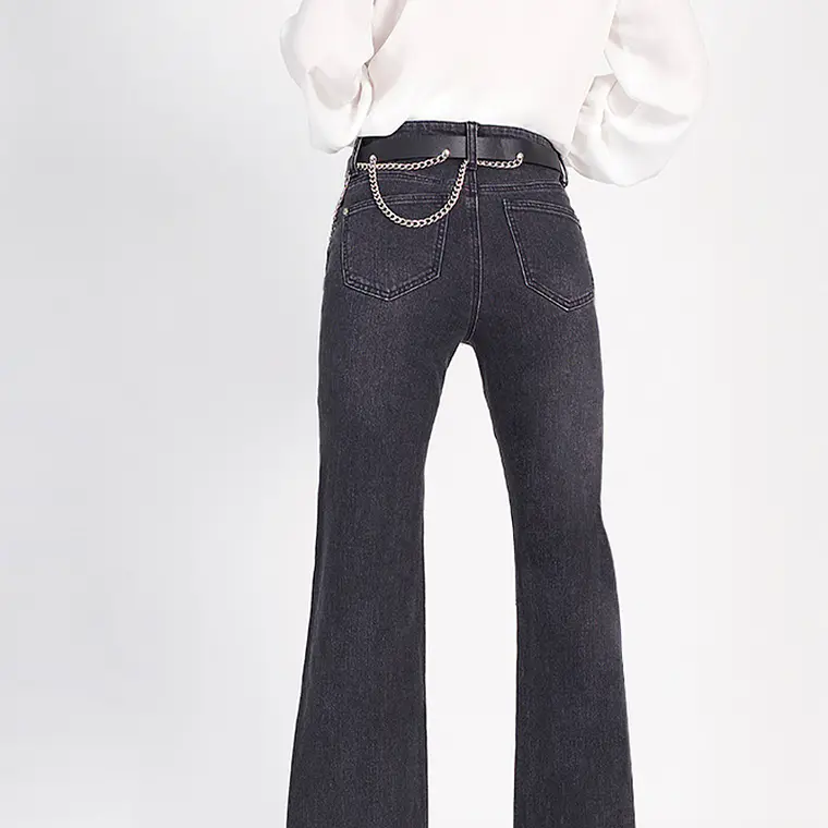 JEANS PALAZZO GABARDINA COLOR NEGRO 2