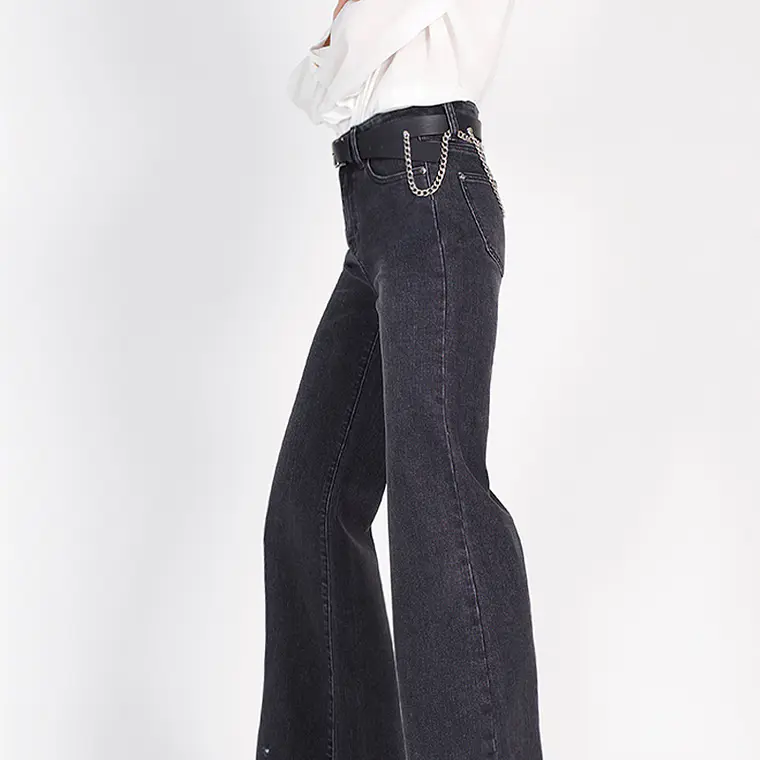 JEANS PALAZZO GABARDINA COLOR NEGRO 3