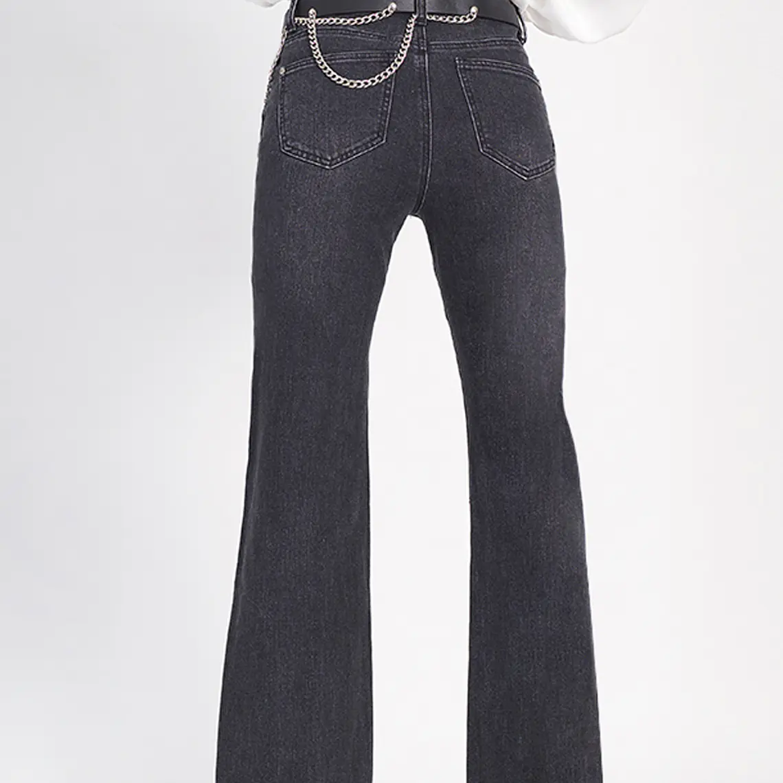JEANS PALAZZO GABARDINA COLOR NEGRO 5