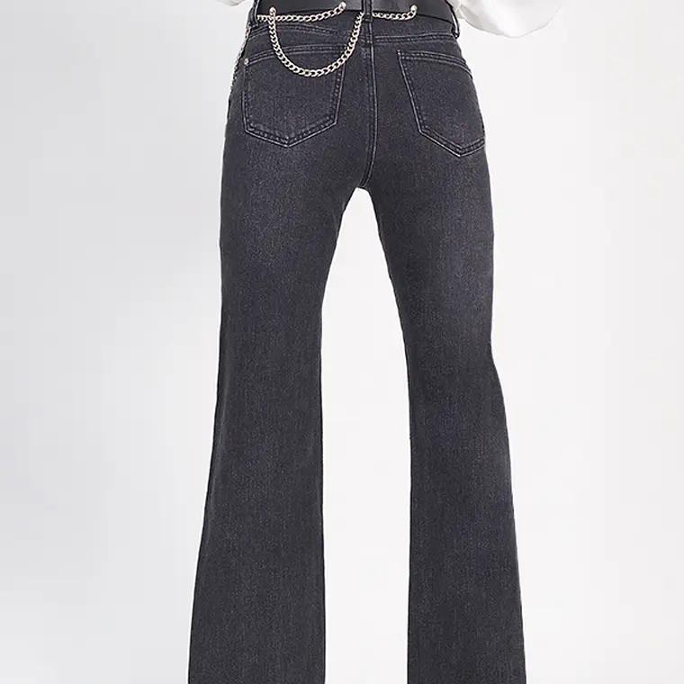 JEANS PALAZZO GABARDINA COLOR NEGRO 5