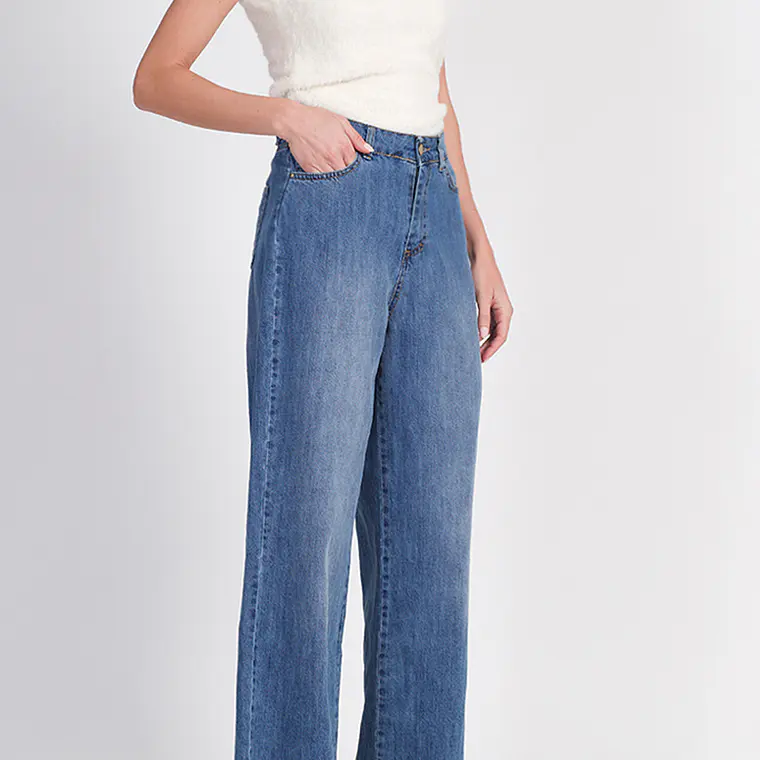 JEANS PALAZZO ALGODÓN AZUL 2