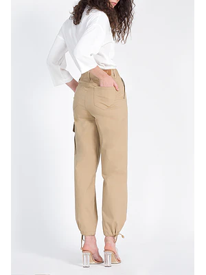 PANTALÓN CARGO TIRO MEDIO CAFÉ (TALLAS 36 a 44)