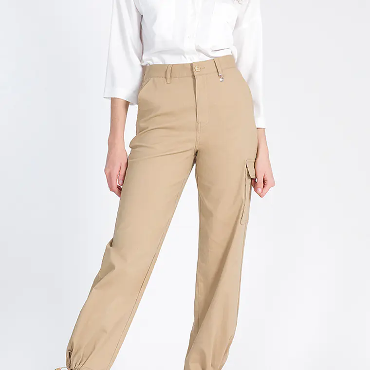 PANTALÓN CARGO TIRO MEDIO CAFÉ 1