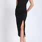 FALDA MIDI CON ABERTURA FRONTAL Y HEBILLA NEGRO NEGRO - Miniatura 1