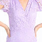 VESTIDO RODILLA MANGA CORTA CON CRUCE ENCAJE COLOR LILA - Miniatura 5